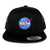 Flexfit 5 Panel NASA Small Insignia Space Embroidered Patch Snapback Mesh Cap - Black