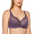 DELIMIRA Womens Lace Minimizer Bras Unlined Full Coverage Wireless Bra Black Violet 38F