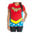 Dc Comics Womens Dc Comics Wonder Woman Glitter Juniors V-Neck Tee Large Red