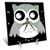 3dRose dc_61005_1 Cute Grey Pattern Owl Desk Clock, 6 by 6"