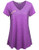MOQIVGI Flattering Tops for WomenTrendy Vneck Short Sleeve Casual Tunic Shirts Juniors Cute Button Front Pleated Flared Office Work Blouses Purple Large