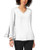 Alfani Womens Bell Sleeve V-Neck Blouse Soft White 12