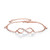 EVER FAITH 925 Sterling Silver CZ Infinity Heart Elegant Daily Adjustable Bracelet Chain Rose Gold-Tone