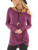 TEMOFON Womens Cold Shoulder Tops Long Sleeve Casual Fashion Knot Twist Front Tunic Blouse T-Shirts Wine Red M