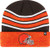 47 Cleveland Browns Orange Stripe Rotation Cuff Beanie Hat - NFL Fashion Cuffed Knit Toque Cap