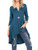 Naggoo Women Solid v Neck Tunic for Leggings Swing Flare Henley Tops Teal