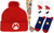 Super Mario Bros Mario Beanie Knit Hat Socks and Lanyard Gift Bundle Red