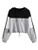 SweatyRocks Womens Casual Long Sleeve Colorblock Pullover Hoodie Sweatshirt Crop Top Black Grey Medium