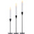 Nuptio Candlestick Holders Black Candle Holder Taper Candle Holder Single-Head Wrought-Iron Candlestick Candle Holder Table Centrepieces Candlelight Dinner Ornaments for Party Wedding 3 PcsSet