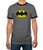 DC Comics Batman Logo Heather Grey Ringer Mens T-Shirt Medium