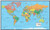 24x36 World Wall Map by Smithsonian Journeys - Blue Ocean Edition Folded (24x36 Paper Folded)