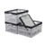 Ponpong Plastic Flat Crate Storage Collapsible Crate White Deep Grey 4 Packs