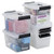 Farmoon 6 Quart Clear Storage Bin Small Plastic Stackable BoxCotainer with Lid and Black Handle 6 Packs