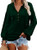 VICHYIE Womens Hoodies Long Sleeve Tunic Top Button Down V Neck Loose Casual Drawstring Henley Shirt Pullover Sweatshirt Blouses Green M