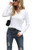 OLRAIN Womens Long Sleeve V-Neck Button Loose Casual Tunic Top Blouse T ShirtsWhite Medium