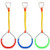 X XBEN Colorful Gymnastic Rings for Ninja Obstacle Course Monkey Bars Ring for Backyard Play Sets   Playground Equipment Ninja Line 3 Pack