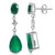 Silvershake 6_2ct_ Natural Emerald Green Agate and White Topaz 925 Sterling Silver Drop Dangle Post Earrings