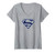 Womens Superman Navy   White Shield V-Neck T-Shirt