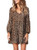 Eytino Women Summer Tunic Dress V Neck Long Sleeve Casual Loose Flowy Swing Shift DressMedium Leopard