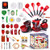 Learning Toy Boxes 53 PCS Play Kitchen Pots and Pans  Pretend Hot Pot Cooking Set for Kids with Toddler Kitchen Playset Accessories Play Food Set for Kids Kitchen