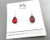 July Birthstone Earrings - Ruby Crystal Sterling Silver Teardrop Earrings