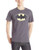 DC Comics Mens Batman Destroyed Logo T-Shirt Charcoal Medium