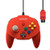 Retro-Bit Tribute 64 Wired N64 Controller for Nintendo 64 - Original Port - Red