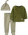 Carters 3-Piece Tee   Footed Pant Set 6 Months Olive