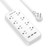Power Strip POWERADD Surge Protector 8 Wide Space Outlets 3 USB Charging Ports 1875W15A Power Strip Flat Plug 6ft Extension Cord Wall Mountable for Home Office Computer TV - White