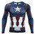 Captain America Mens Compression Shirt 3D Print T-Shirt Large Blue