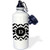 3dRose Black and white chevron monogram initial D Sports Water Bottle 21 oz White