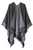 Womens Color Block Reversible Wrap Shawl Poncho Cape 1-Grey