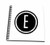 3D Rose The Letter E Monogram Drawing Book