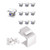 VCE 2-Pack 10-Pack 1 Port Keystone Wall Plate Bundle with 30-Pack Blank Keystone Jack Inserts for Wallplate