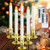 Christmas Window Candles Lights - 6 Pack Flameless Battery Operated Taper Candles with 2 Remote Timer Led Electric Candle Light with Removable Golden Holder Suction Cup Christmas Decor Candles