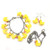 Cute Yellow Rubber Duck Duckie Earrings Necklace and Bracelet Set