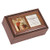 Cottage Garden First Holy Communion Remembrance Woodgrain Rope Trim Jewelry Music Box Plays Friend in Jesus