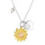 Sterling Silver Gold Tone Sunflower Initial 26 Letter Script Name Alphabet A to Z Necklace Personalized Pendant F