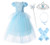 JerrisApparel Girls Princess Costume Puff Sleeve Fancy Birthday Party Dress up 2T Blue with Accessories
