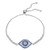 Kaletine Blue Evil Eye Tennis Bracelet Sterling Silver 925 Cubic Zirconia Adjustable Anchor Chain 10 Ball Clasp