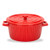 MDZF SWEET HOME Ceramic Baking Bowl for Oven Roasting Lasagna Pan Large Round Casserole Noodle Bowl Bakeware with Handle and Lid 37 Oz Red