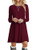 POPYOUNG Womens Long Sleeve T Shirt Dresses Casual Swing Dress S Wine Red POPYOUNG Womens Long Sleeve T Shirt Dresses Casual Swing Dress S Wine Red
