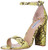 Steve Madden Womens Carrson Heeled Sandal Yellow Snake 7 M US