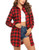 Hotouch Flannel Shirt Women Blouses Tops Buffalo Check Plaid Long Sleeve Casual Button Down Shirts Red   Black M