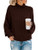 Glanzition Womens Fall Sweaters Long Sleeve Turtleneck Chunky Knit Sweater Jumper Brown M
