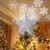 iTrunk Christmas Tree Topper Lighted Star with Rotating Snowflake Projector 3D Hollow Glitter Lighted Silver Tree Topper for Christmas Tree Decorations