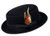 Mens Crush-able Wool Felt Porkpie Pork Pie Fedora Hats with Feather L Black