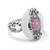 Carolyn Pollack Sterling Silver White Agate   Rhodochrosite Agate Gemstone Size 10