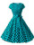 Dressystar 1956 Women Vintage Cocktail Dress 1950s Retro Rockabilly Prom Dresses Cap-Sleeve BlueBlackDot B M