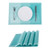 SUNSHINE FASHION Set of 4 Placemats,Placemats for Dining Table,Heat-resistant Placemats, Stain Resistant Washable PVC Table Mats,Kitchen Table mats (4, Strip-Turq)